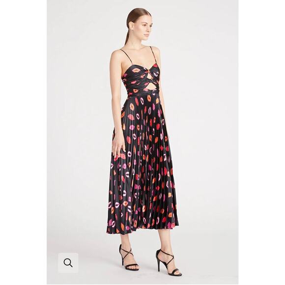 B39 Amur Afra Pleated Dress Womens 0 Swiftie Midnights Coquette Romantic Bold - Picture 2 of 10